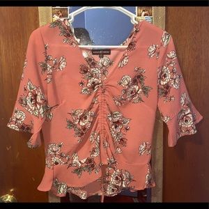 Cute floral summer top, flowy Blouse.